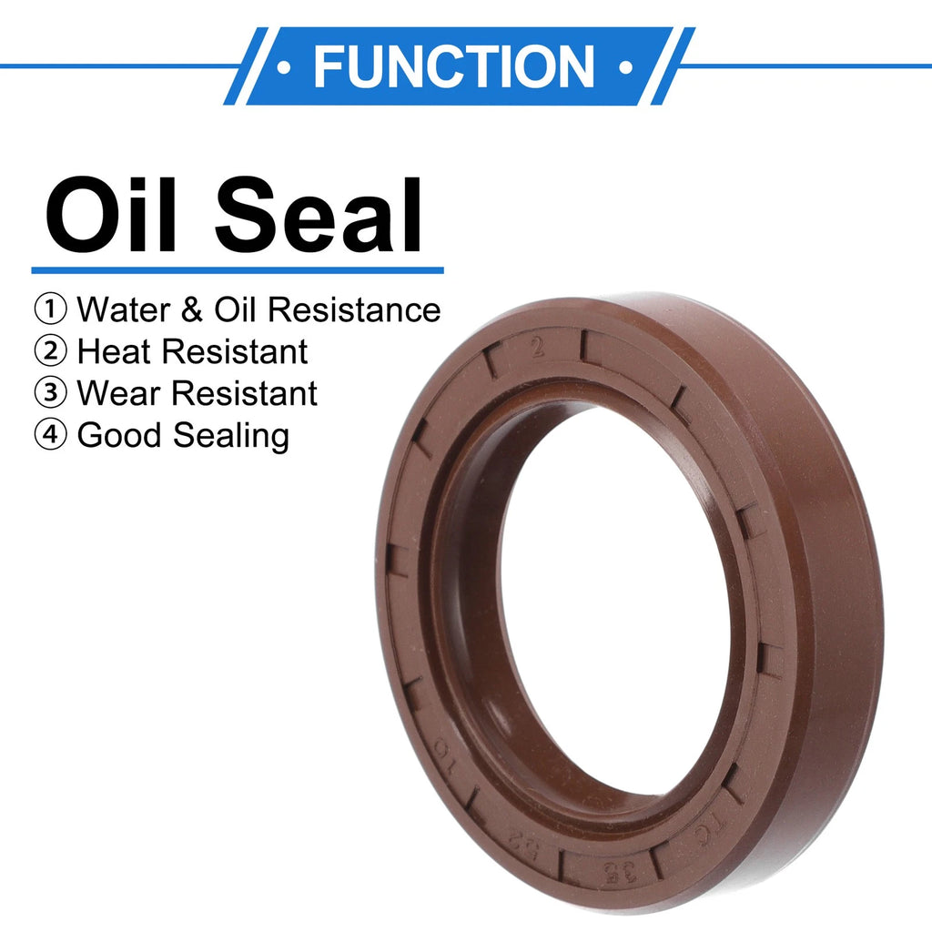 2X Oil Seal Rotary Shaft Seal FKM Rubber 35x52x10mm for Various Models