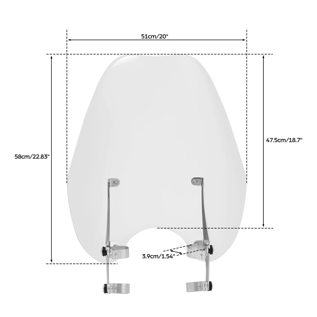 Clear Windshield Bracket for Harley Sportster XL883 1200 (1988–2022)