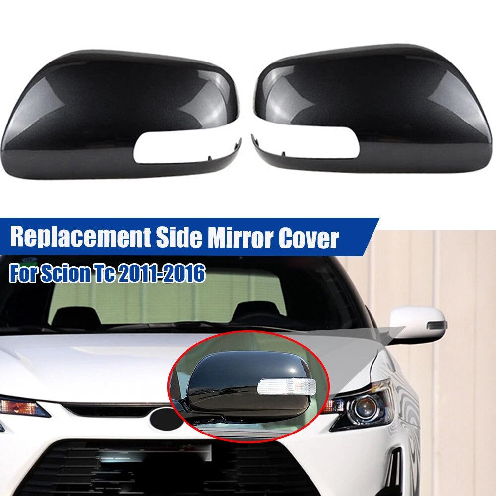2X Gloss Black Replacement Side Mirror Cover Cap Trim for Scion TC (2011–2016)