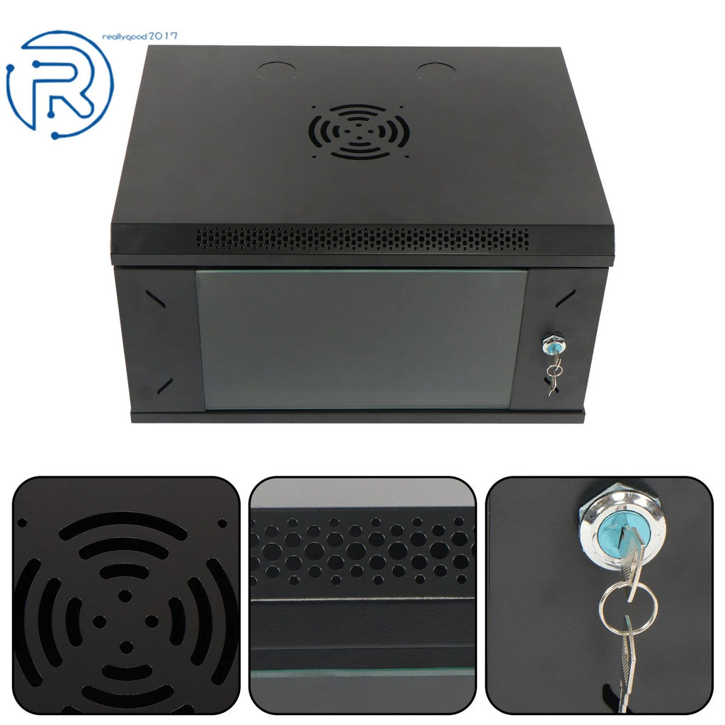 6U Server Rack Enclosure for Wall Mount Network (Max Depth 15.5")