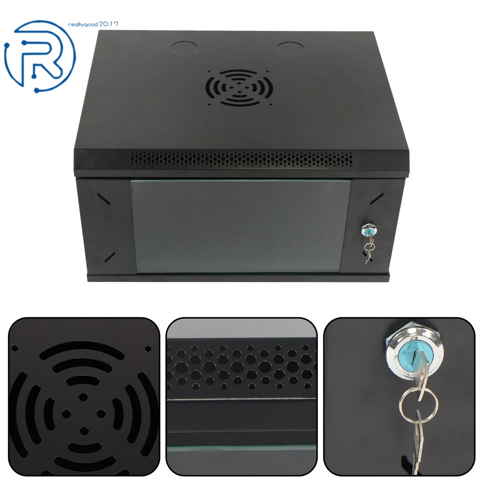 6U Server Rack Enclosure for Wall Mount Network (Max Depth 15.5")