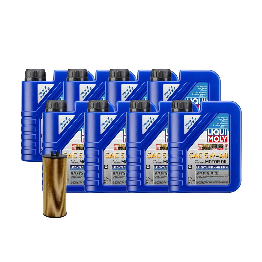 Oil Change Kit 5W-40 for Mercedes E350 (2006–2009) - 8L Liqui Moly, Wix