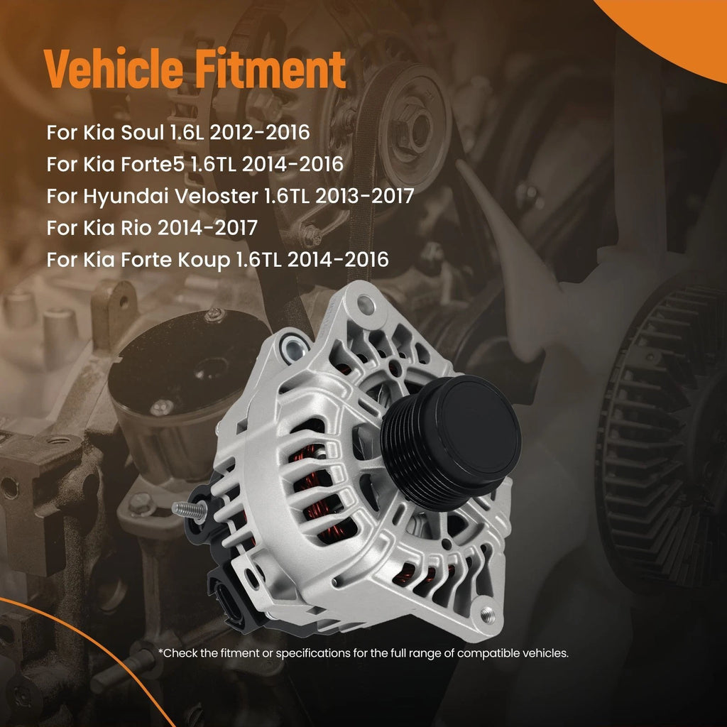 12V Alternator for Kia Soul/Rio/Forte5 Hyundai Veloster (2010–2019) 110A 11609N 373002B760