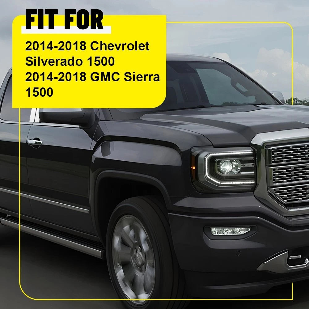 Set of 4 Chrome Window Pillar Post Covers for Chevy Silverado GMC Sierra (2014-2018)