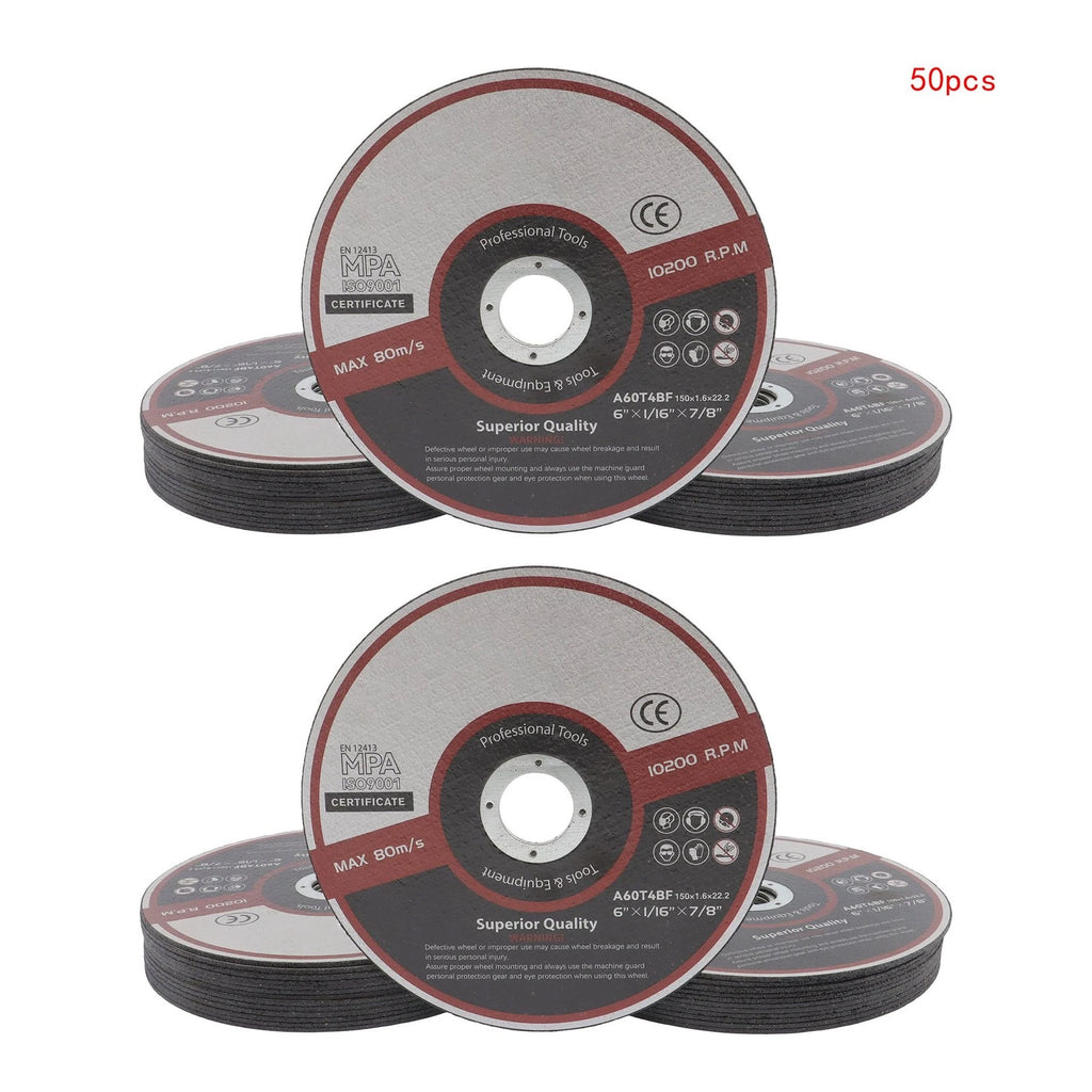 50 Pack Cut Off Wheels 6"x1/16"x7/8" for Stainless Steel and Metal