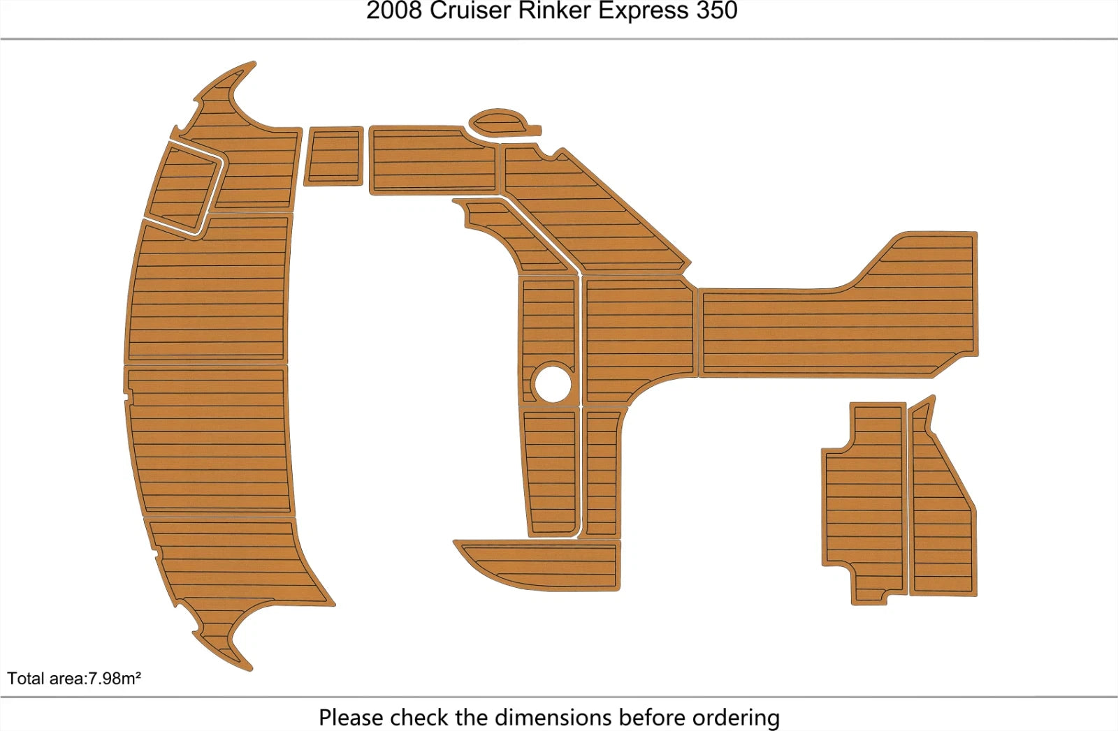 EVA Foam Teak Deck Floor for Rinker 350 Express Cruise (2008)