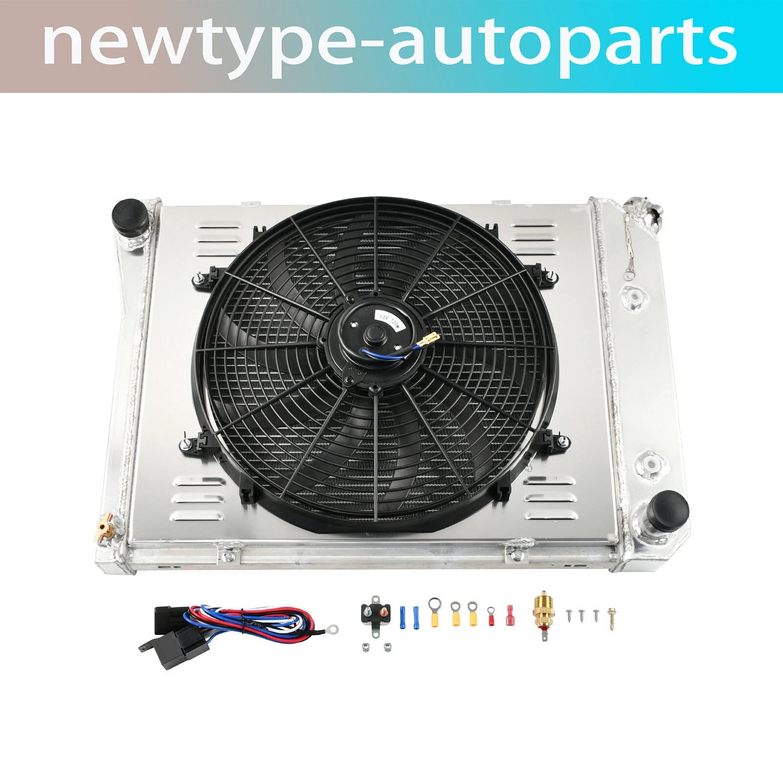 3Row Radiator + Shroud Fan + Relay for Chevy Nova Camaro El Camino (1968–1987)