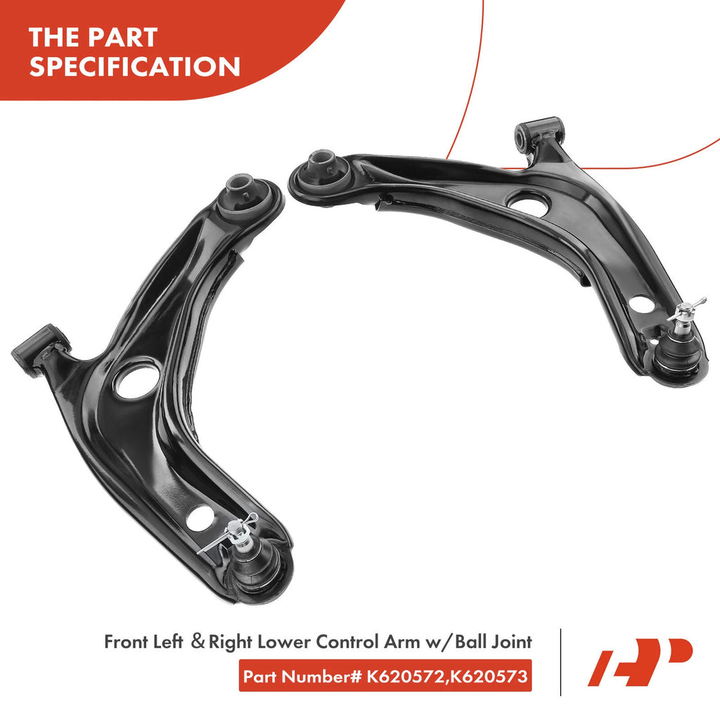 Front Lower Control Arm w/Ball Joint & Sway Bar Link for Toyota Yaris (2012–2020)