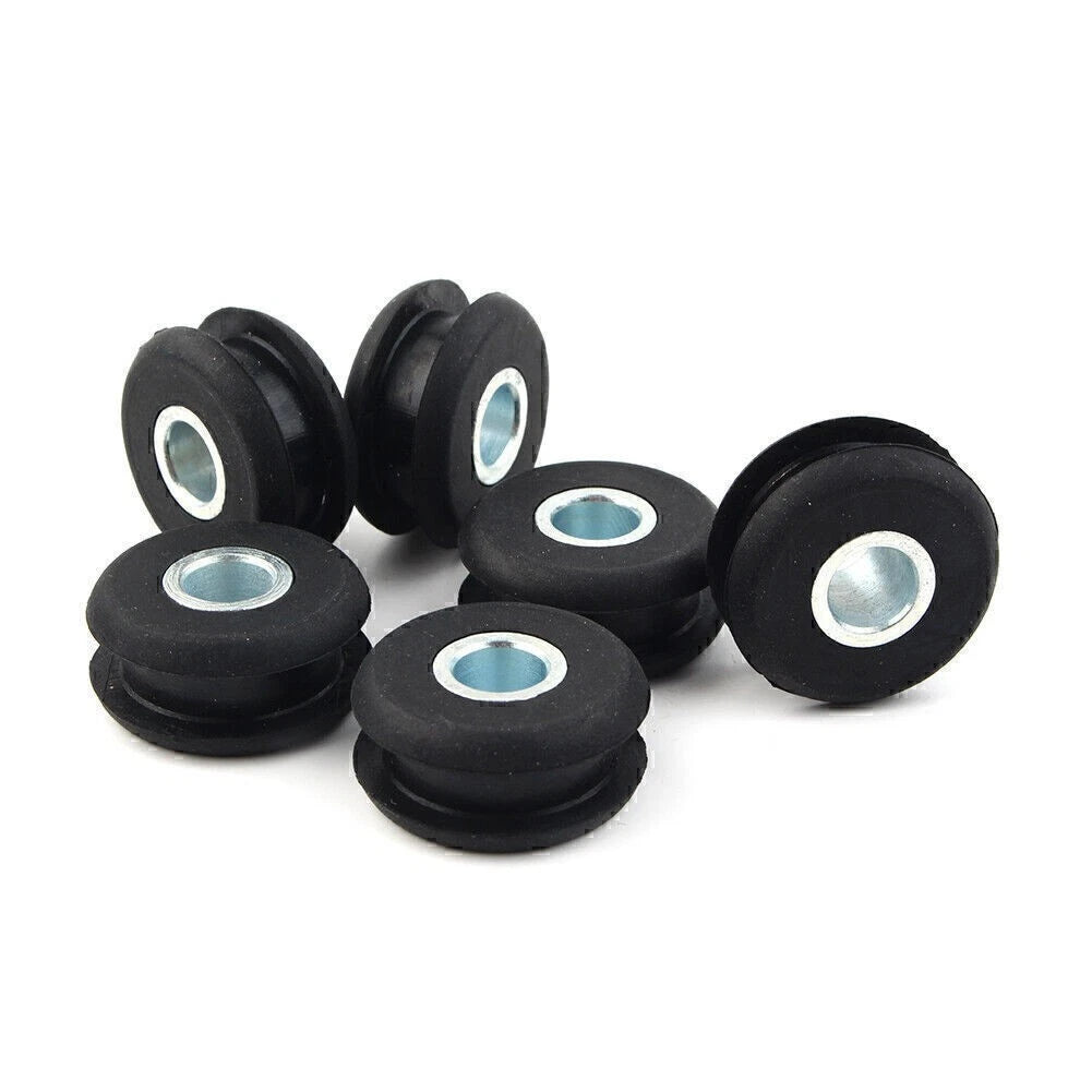 6X Black Gas Tank Mounts for Harley Softail (FXWG) - Rubber Grommets