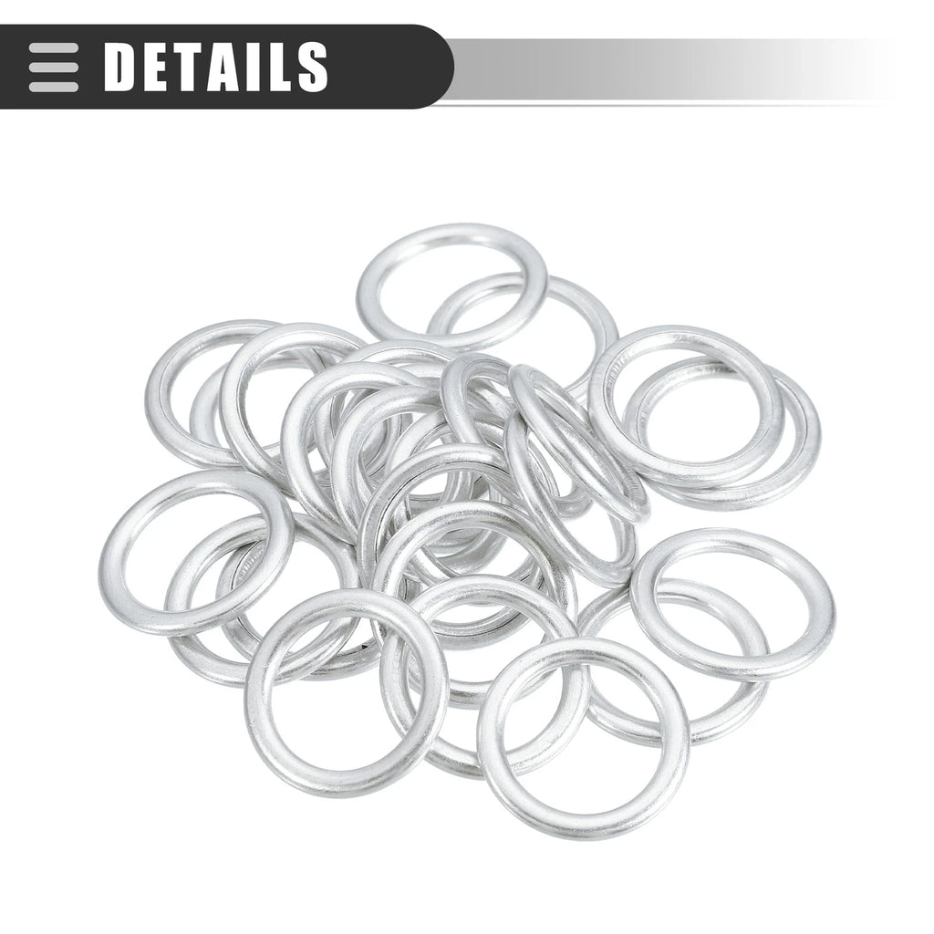 25 Pcs Oil Drain Plug Gaskets for Audi A3 (2009–2013) No.N0138157 Silver Tone