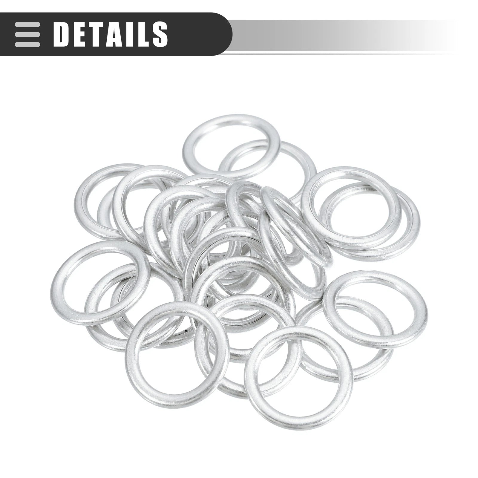 25 Pcs Oil Drain Plug Gaskets for Audi A3 (2009–2013) No.N0138157 Silver Tone