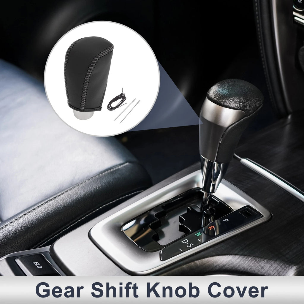 Gear Shift Knob Cover for Toyota Corolla (2009–2013) Black Grey Faux Leather