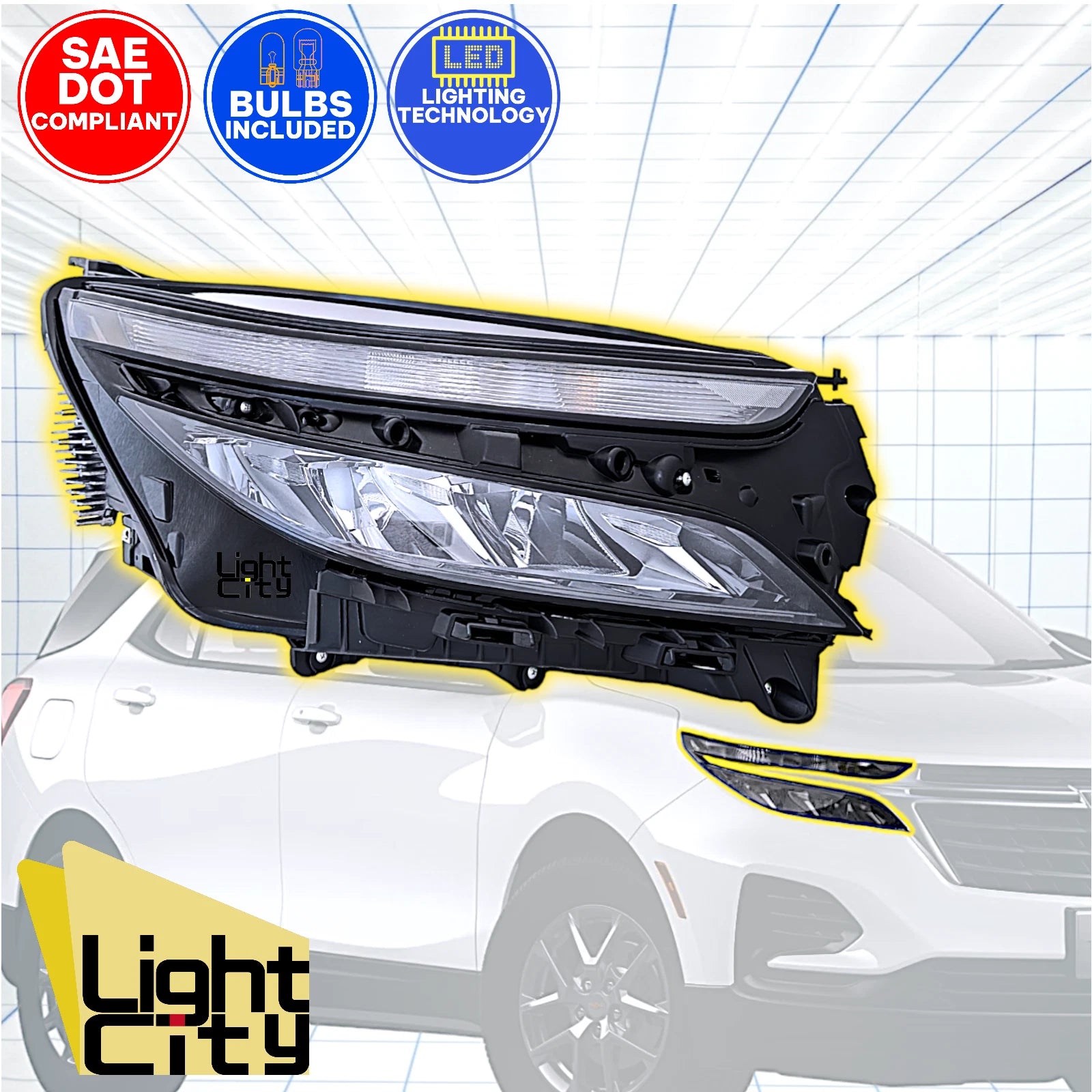 LED Headlight for Chevy Equinox LS (2022–2024) - Right, Halogen Signal Module