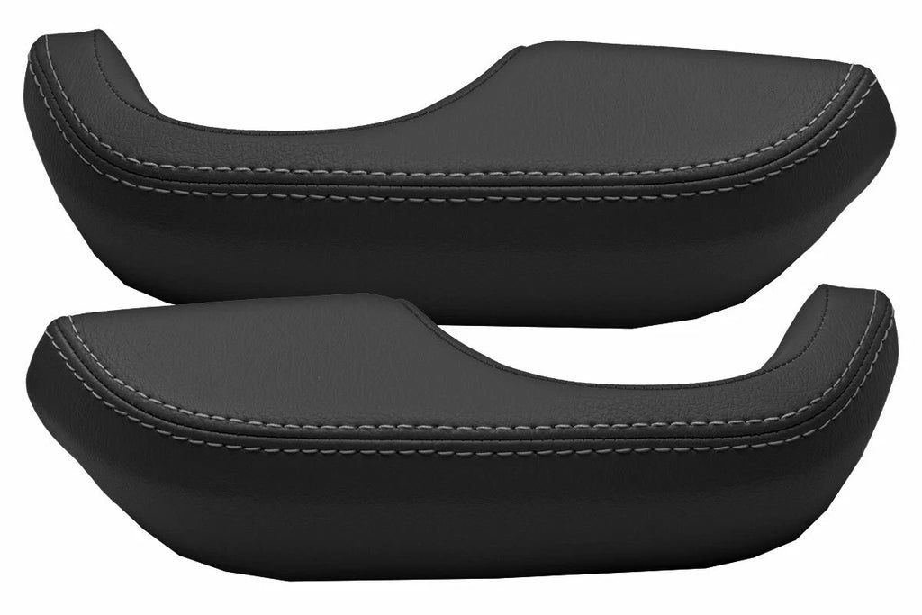 Set of 4 Leather Door Armrest Panel Covers for BMW E28 (1982–1988) Gray Stitch