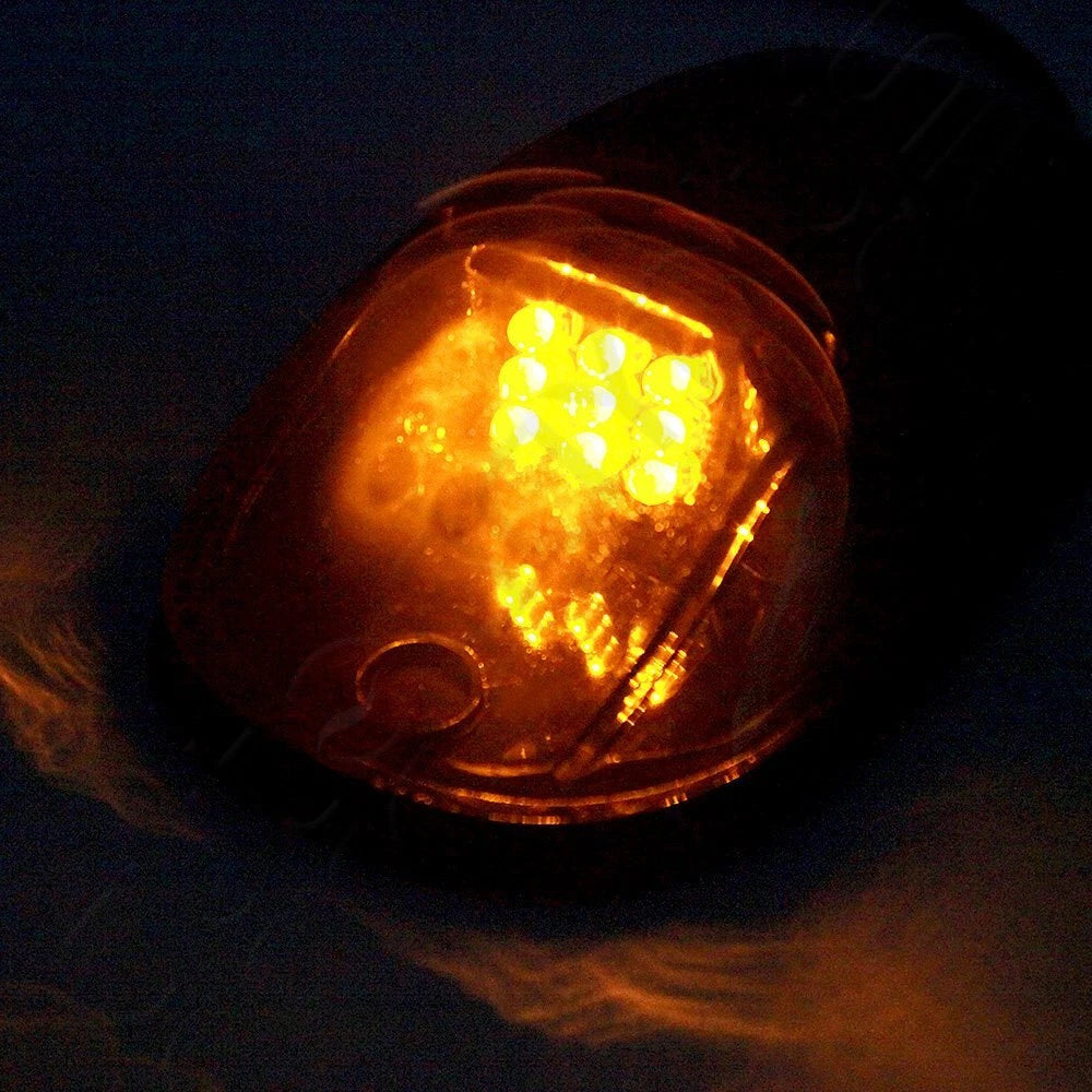 Set of 5 Smoke Amber LED Cab Roof Marker Covers for Dodge Ram 2500/3500/4500