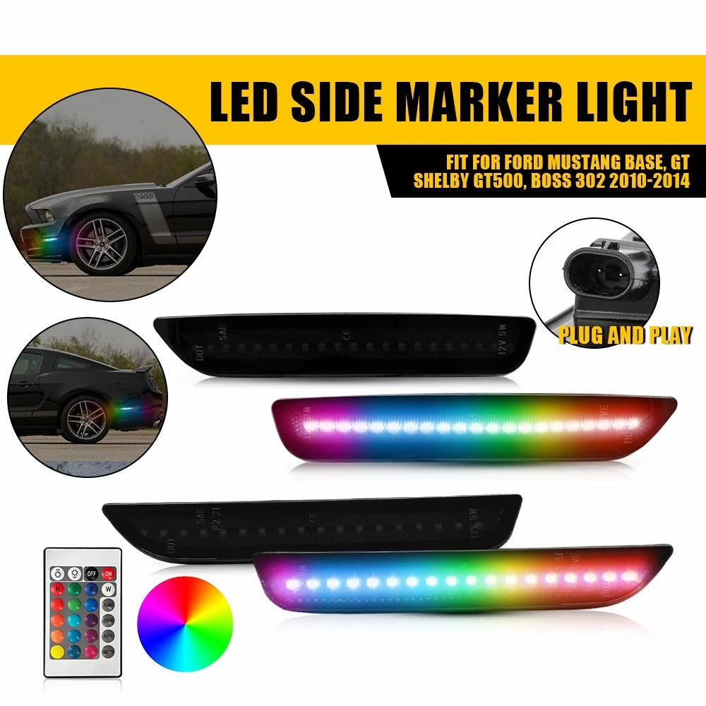 RGB LED Side Marker Lamps for Ford Mustang GT Shelby GT500 (2010–2014) FO2551144