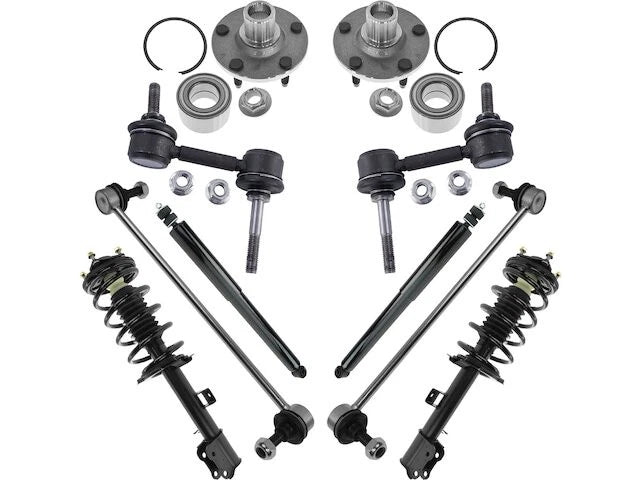 Front and Rear Shock Strut Coil Spring Wheel Hub Kit for Mazda Tribute (2001–2007)