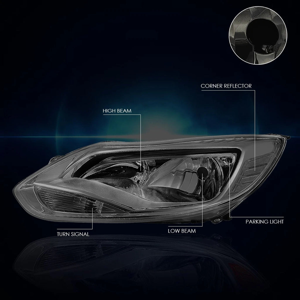 Smoked Lens Side Corner Headlight/Lamp for Ford Focus (2012–2014)