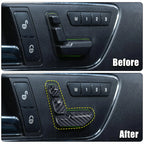 Set of 6 Carbon Fiber Door Adjust Button Switch Covers for Mercedes Benz