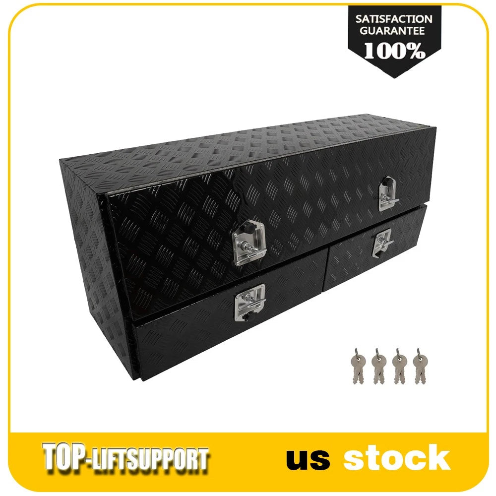 Set of 2 Aluminum Storage Tool Boxes for Truck