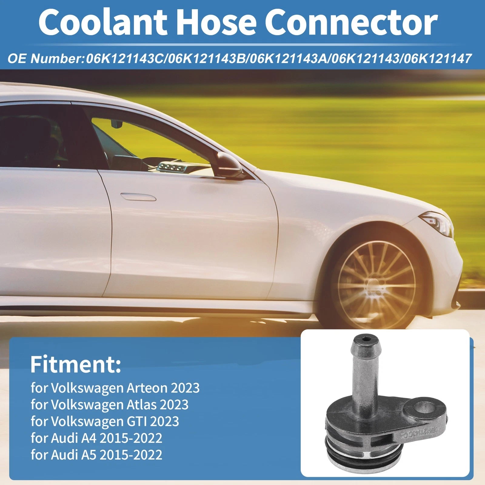 Engine Coolant Hose Connector for Volkswagen Arteon (2019–2023) 06K121143C