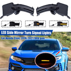 2X Smoked LED Dynamic Side Mirror Turn Signal Lights for Honda Civic (2016–2021)