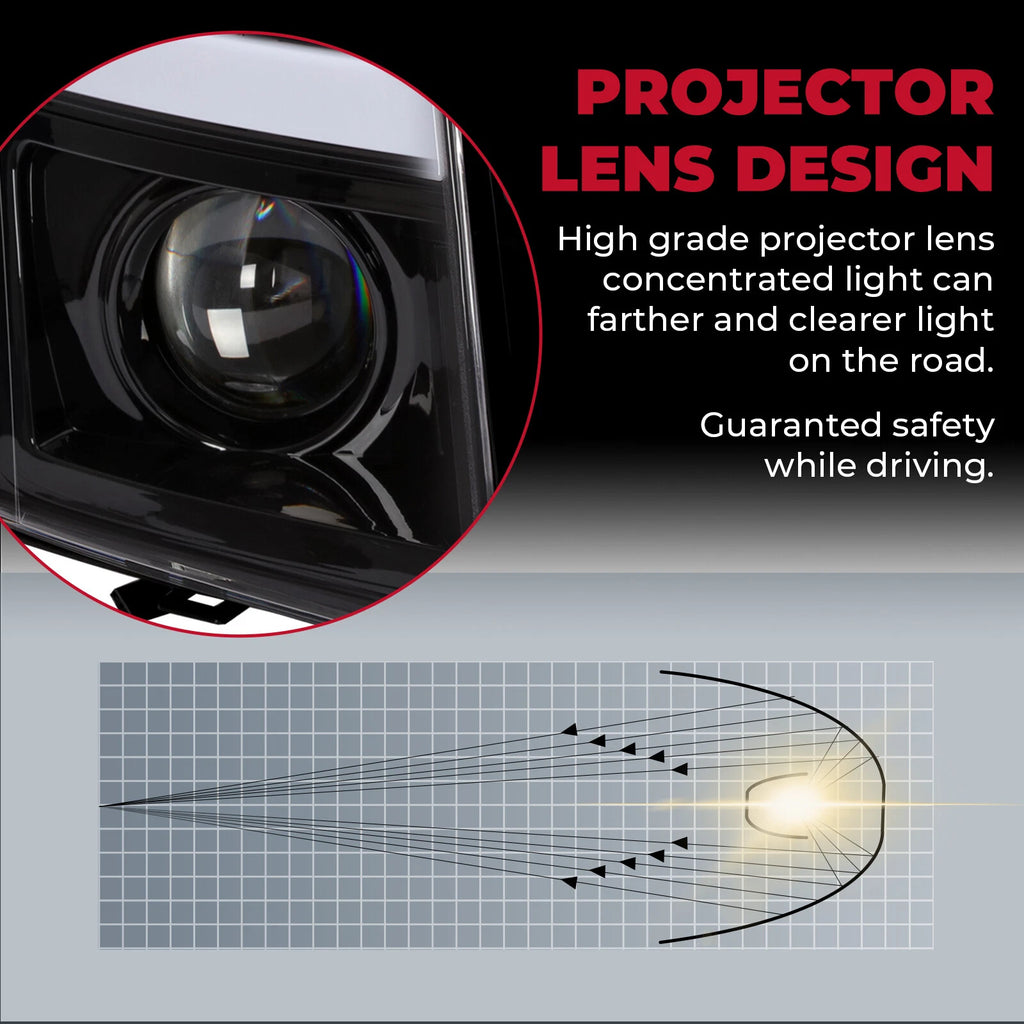 Full LED DRL Projector Headlights for Cadillac Escalade (2007–2014)