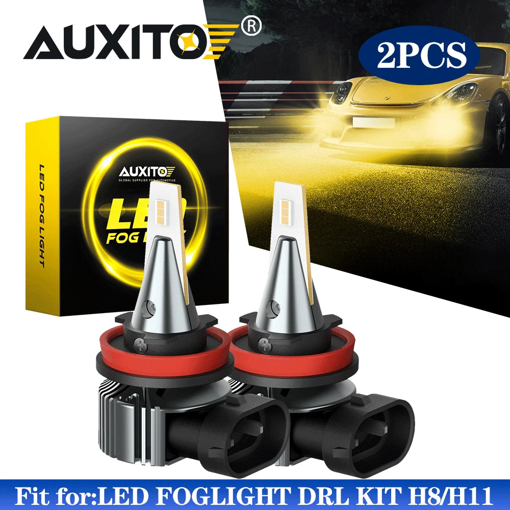 AUXITO H11 H8 H16 LED Fog Light Bulbs Set of 2 (3000K Golden Yellow)
