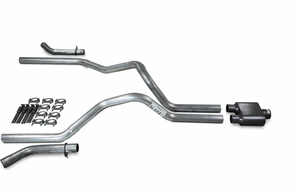 2.5" Dual Exhaust Kit for Ford F150 (2021–2025) - 1 Chamber Muffler, Corner Exit
