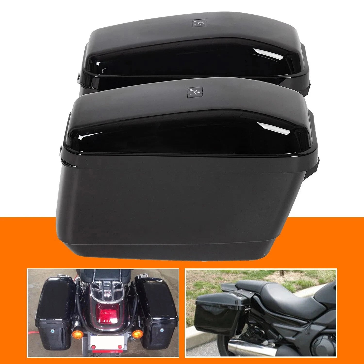 Saddlebag Set for Harley Honda Suzuki Yamaha Motorcycle (Universal)