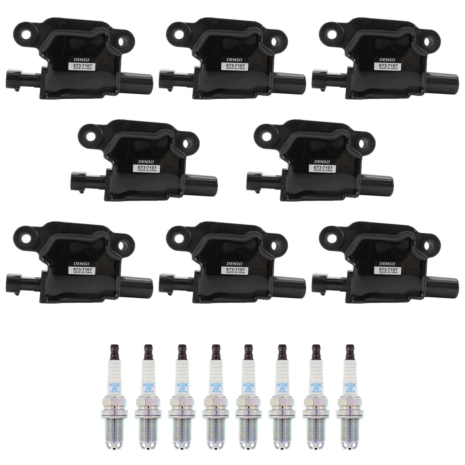 Denso Ignition Coil & NGK Iridium Spark Plugs Kit for Savana 1500 (2003–2014)