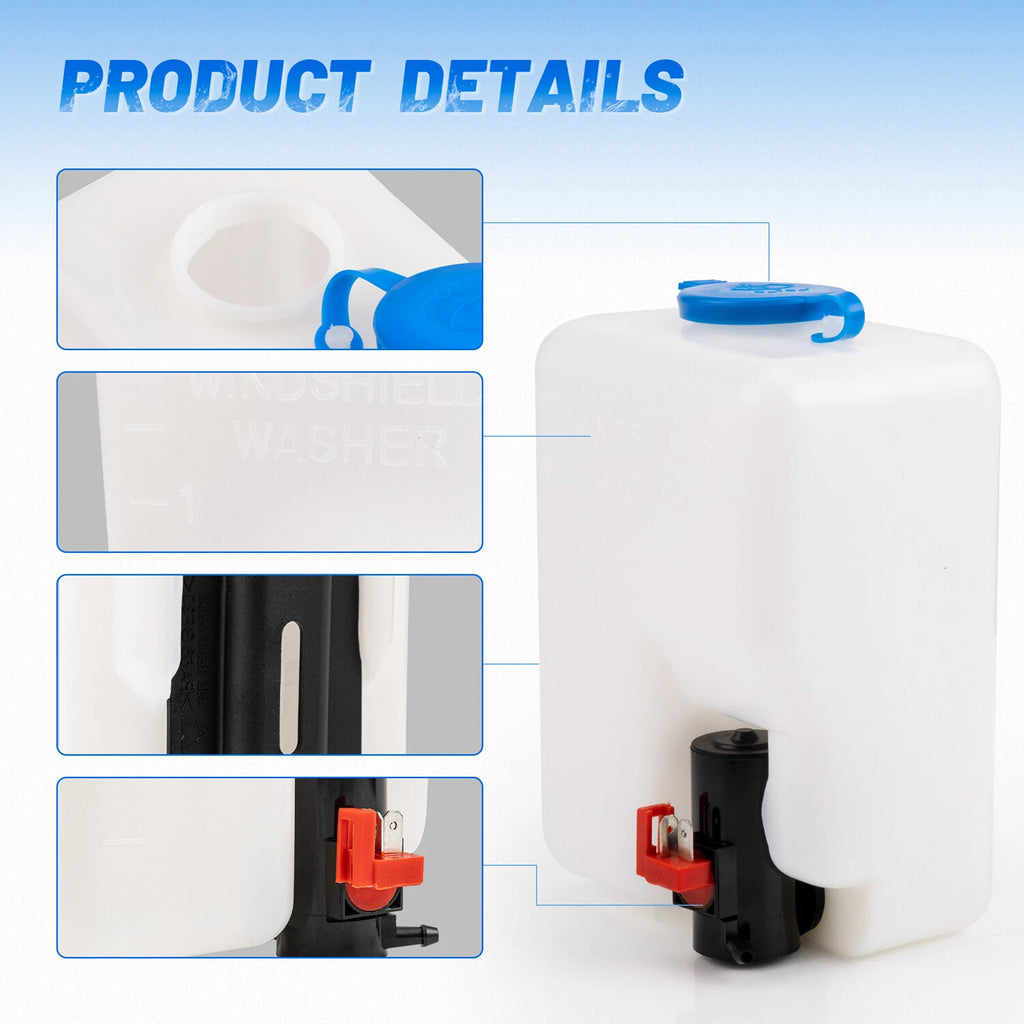 Windshield Washer Bottle Pump Reservoir Kit for UTV/SXS (1.5L)