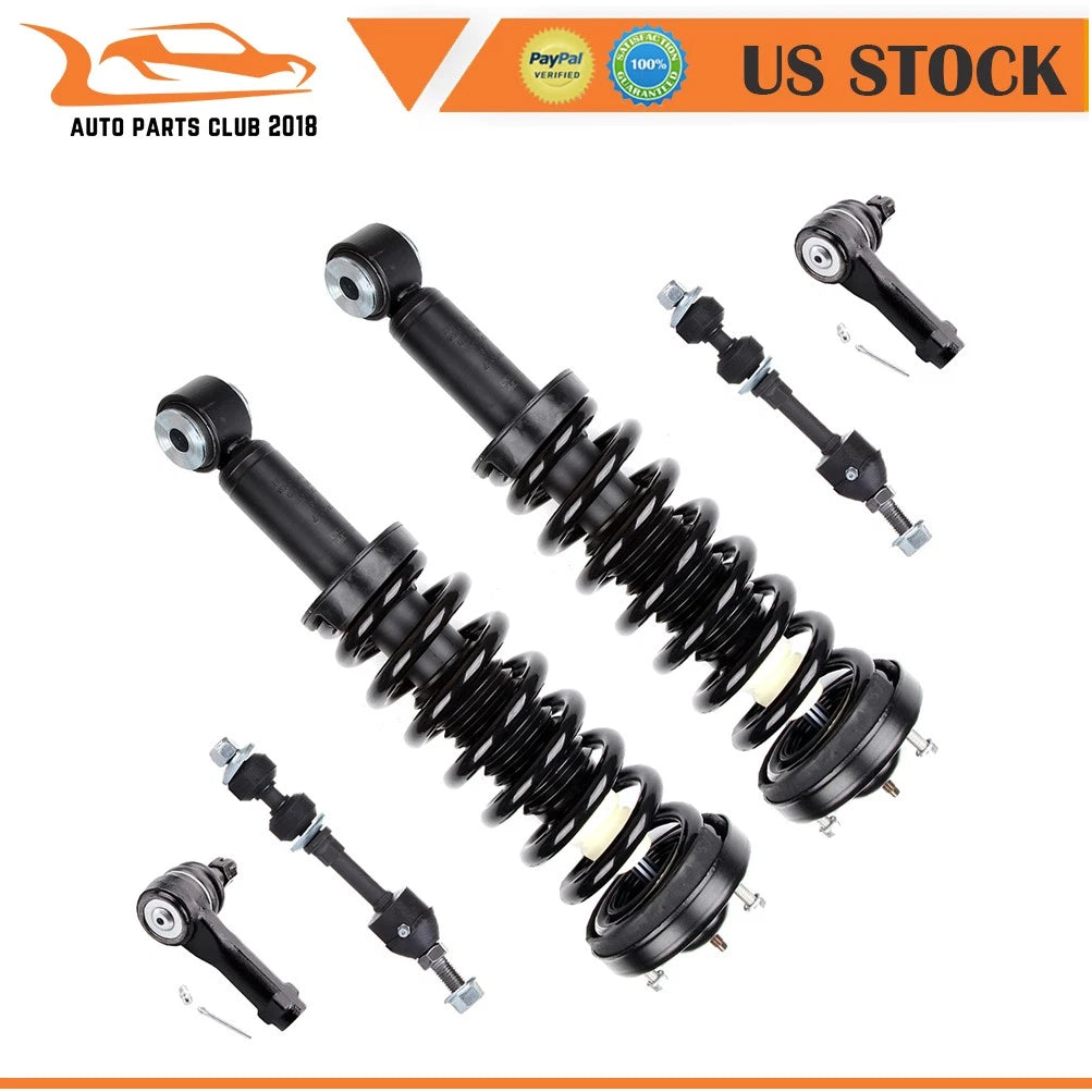 6pc Front Strut Assembly Sway Bar Tie Rod for Ford F-150 (2005–2008) 2WD