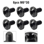 Set of 6 Titanium Alloy M6x30mm Torx Head Bolts for Bike Motor