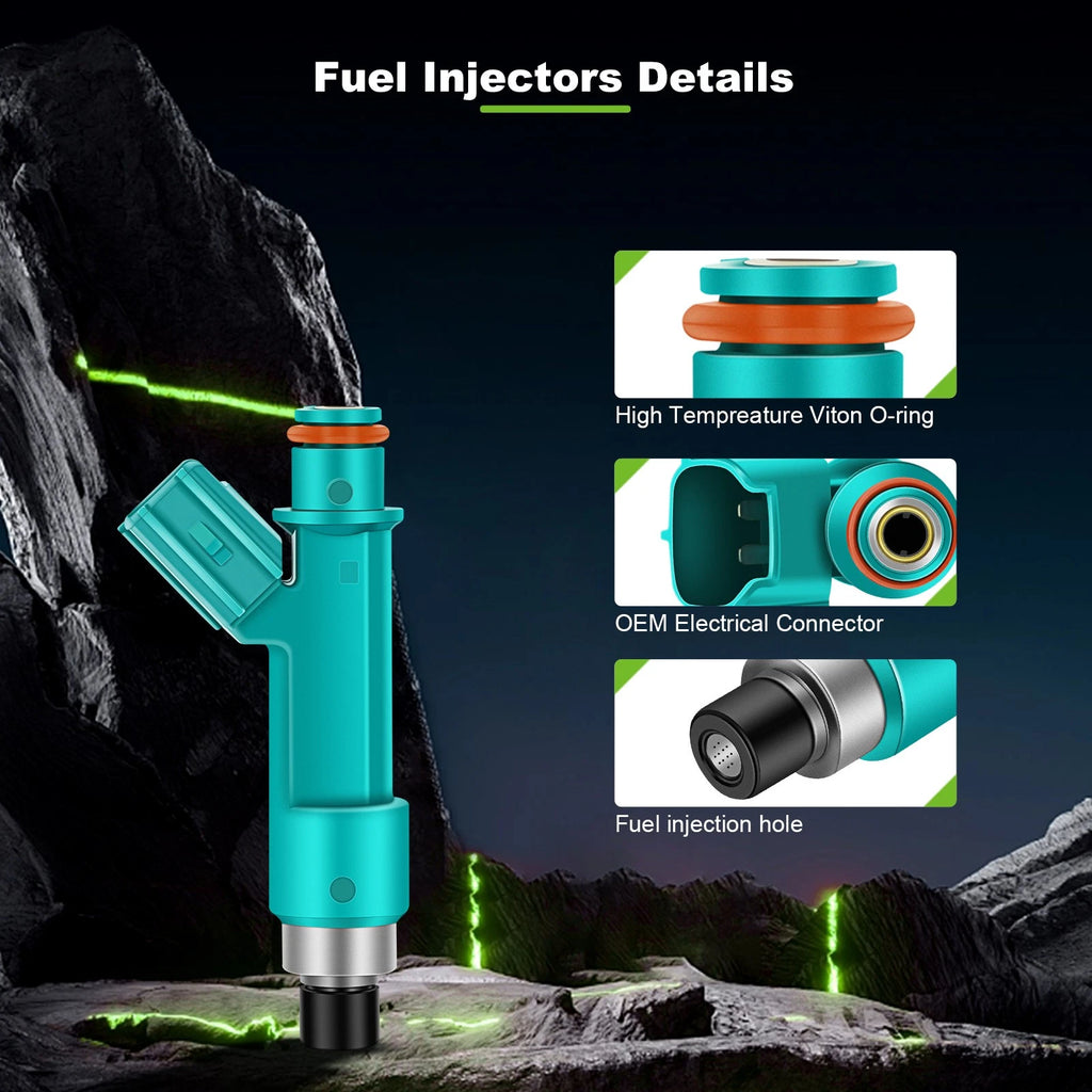 Set of 4 Fuel Injectors for Toyota Corolla Highlander Camry Matrix Solara (2.4L)