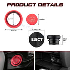 Engine Start + Black Cigarette Lighter Eject Button Trim for Honda Civic (2022-2026)