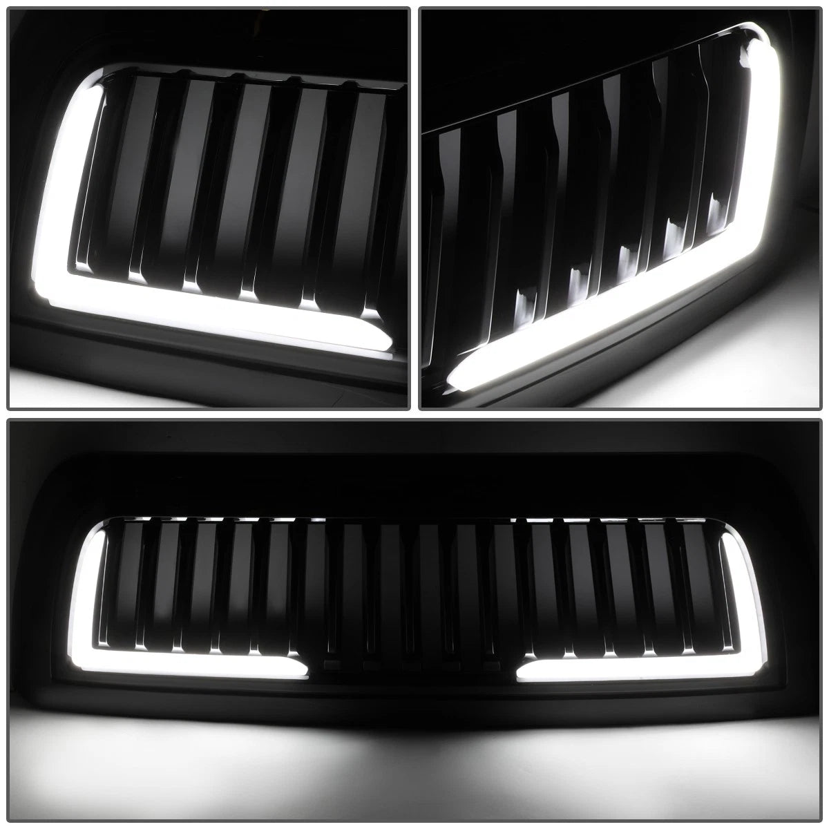 LED Vertical Glossy Front Hood Grille Frame for Dodge Ram 2500 3500 (2010–2018)