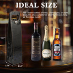Black Crocodile Grain Leather Wine Carrier Tote for Party (-)