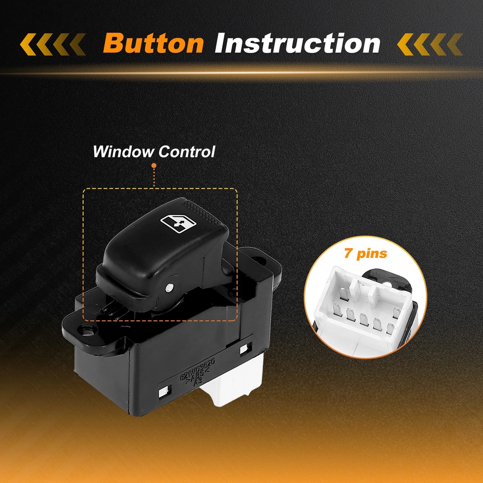 Front Passenger Side Power Window Switch 93580-3D000 for Kia Rio, Hyundai 