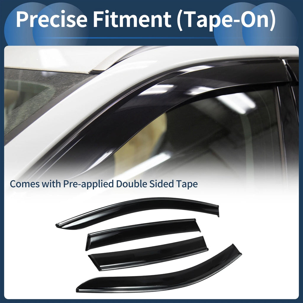 Set of 4 Window Deflectors for Honda CR-V (2007) - Black Vent Visors