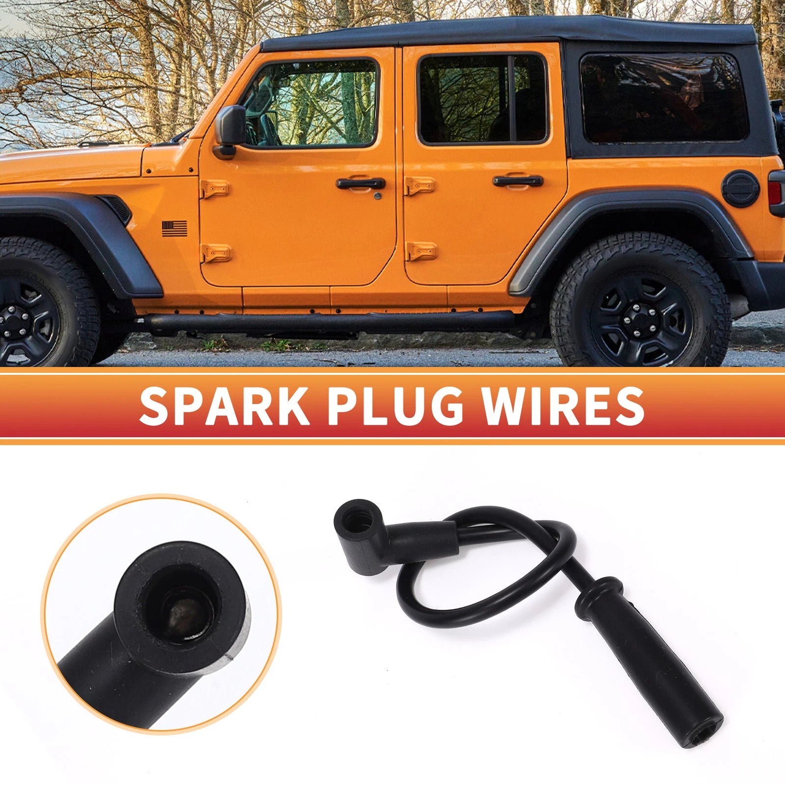 Set of 5 Spark Plug Wire Ignition Coil Cables No. 5017058AA for Dodge Dakota (1996–2002)