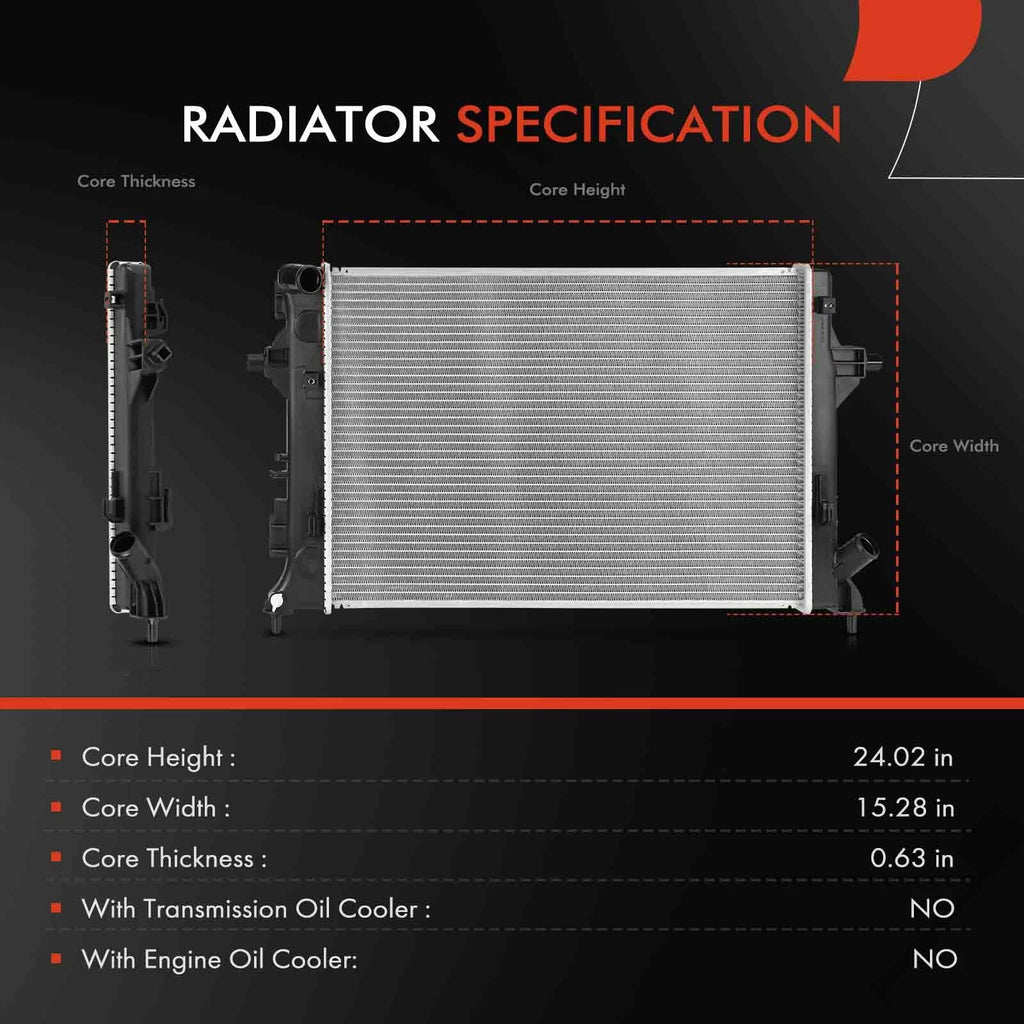 Aluminum Radiator for Hyundai Veloster (2019–2021) Kia Soul (2020–2022) 2.0L