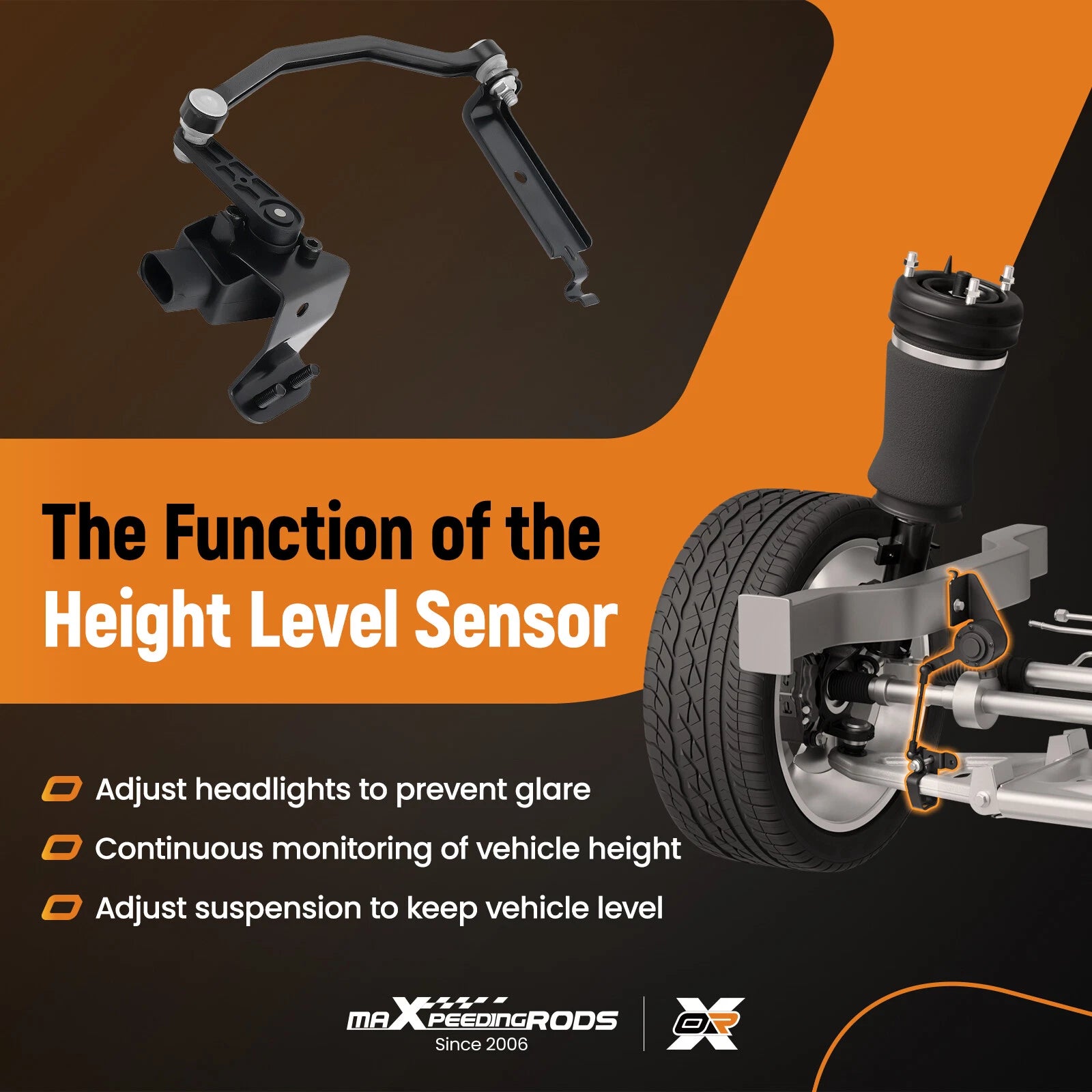 Ride Height Level Sensor for Volvo S60 S80 V60 V70 XC60 XC70 (2007–2018)