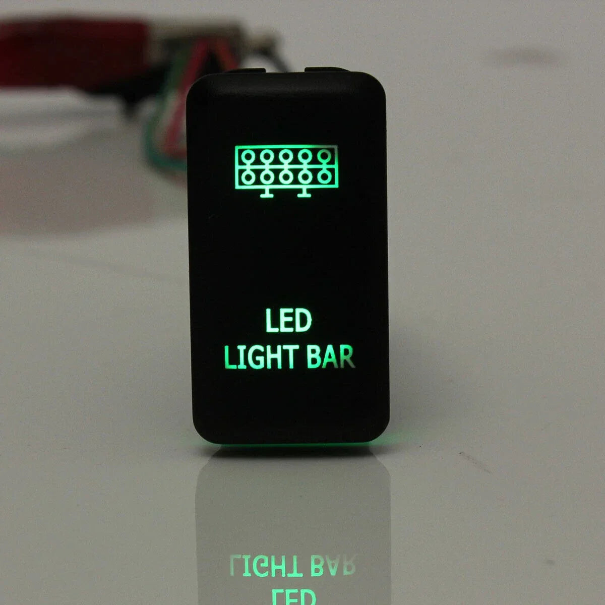 Push Switch Button LED Green Light Bar Fog Light with Wire for Toyota Tacoma
