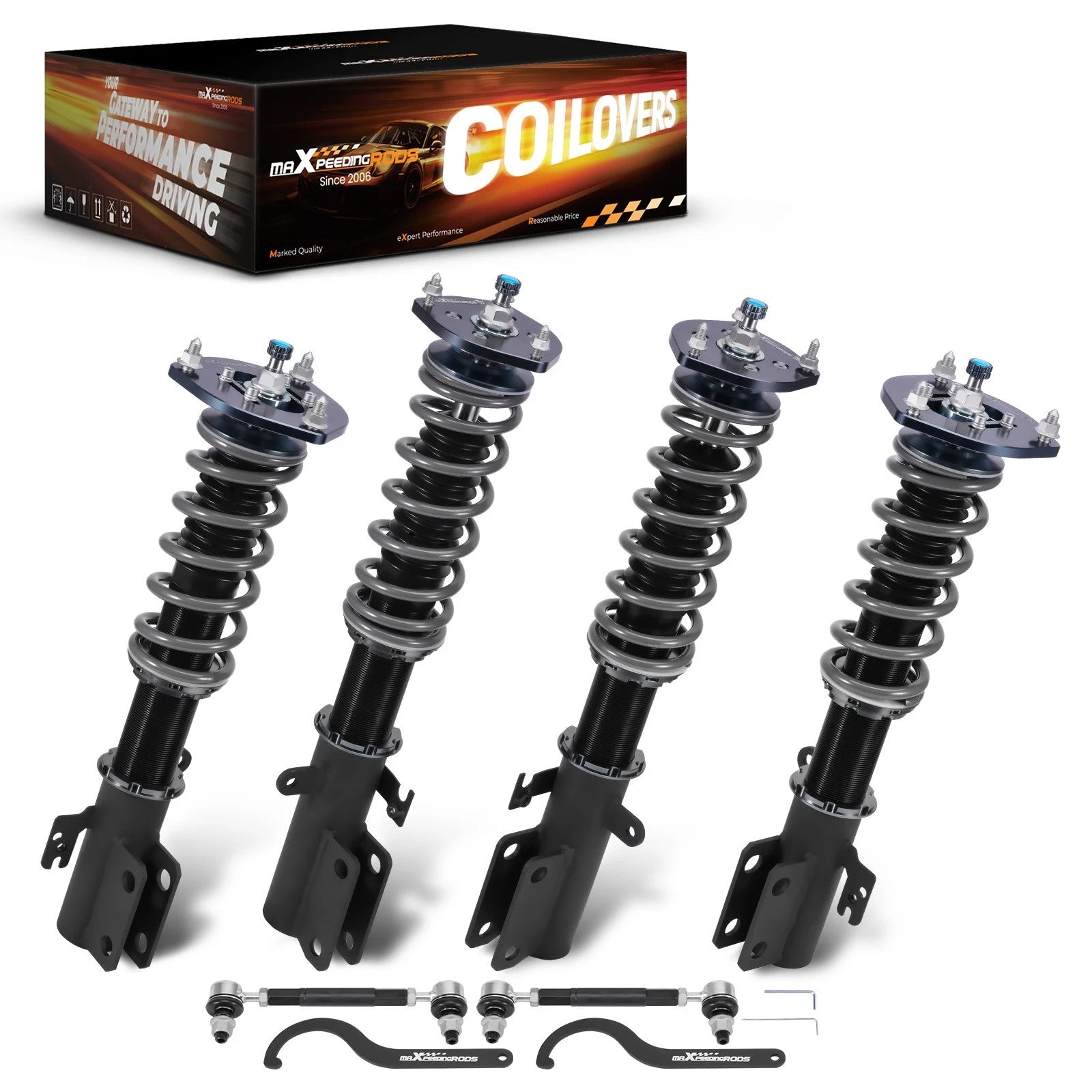 2X T7 Coilovers for Lexus ES350 (2007–2009) - 24 Level Damping Adjustable