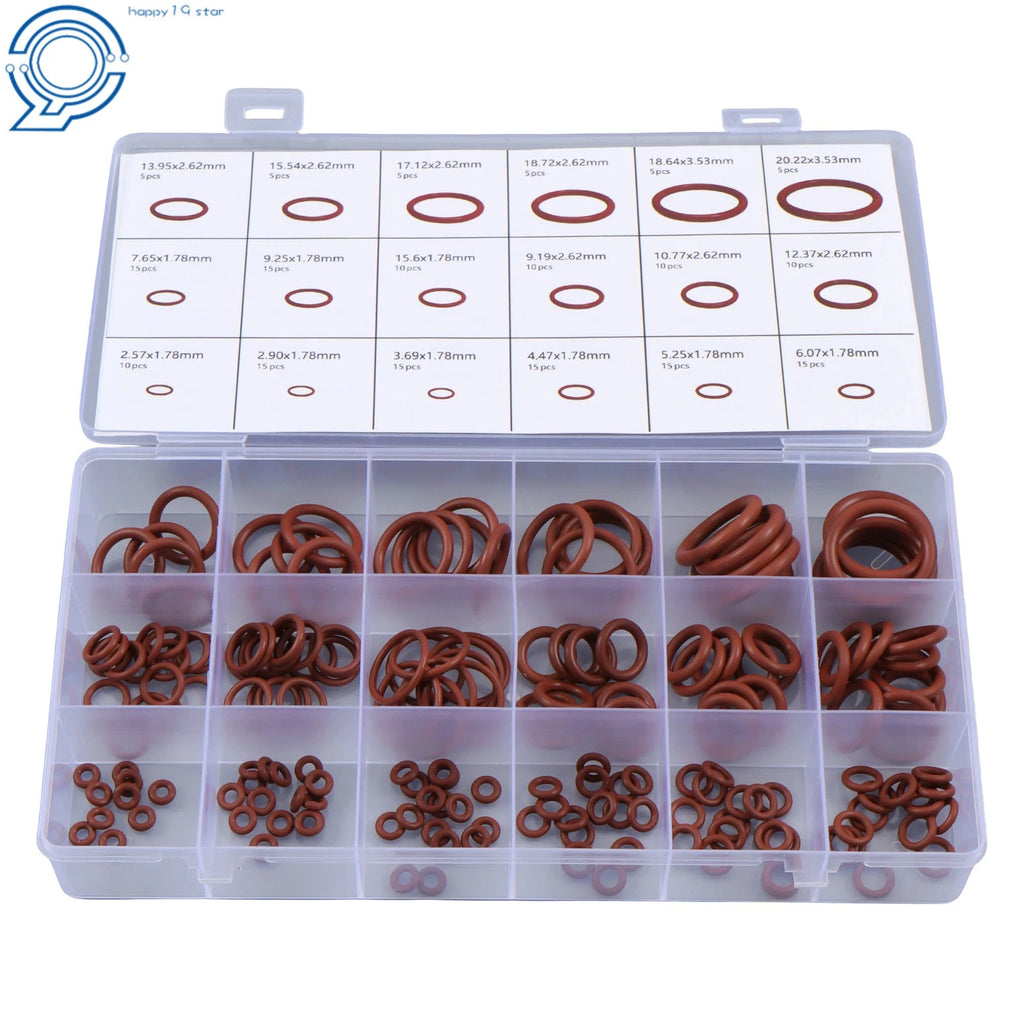 180 Pcs FKM O-Ring Kit for High Heat Applications