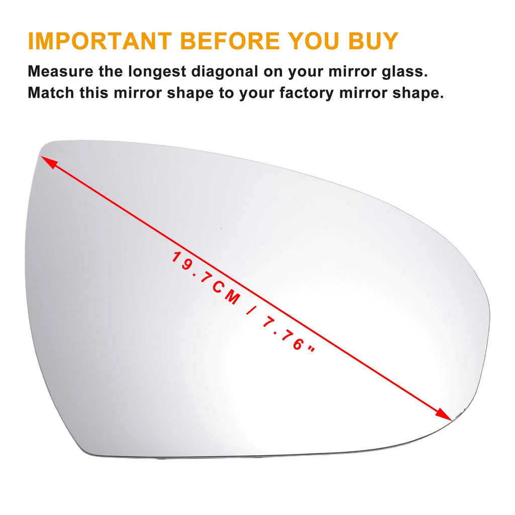 Right Side White Mirror Glass for Hyundai Tucson (2016–2021)