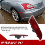 Set of 2 Red Lens Rear Bumper Side Marker Light Covers for Chrysler Crossfire
