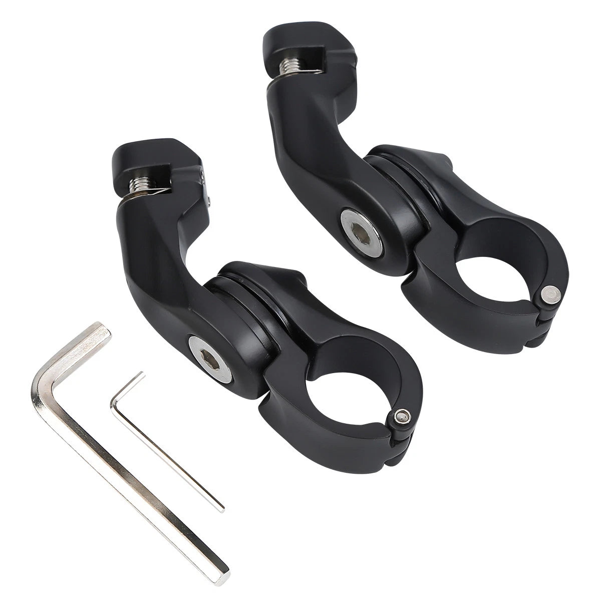 1-1/4" Matte Black Highway Short Angled Foot Peg Mount for Harley