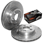 Front Drilled Slotted Disc Rotors + Brake Pads for BF FG XR6 XR8 5.4L V8